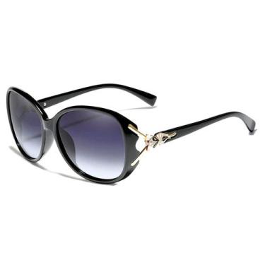 Imagem de Óculos de Sol Feminino Grande CatEye Retro Kingseven Proteção UV400 Po