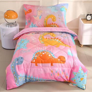 Imagem de Conjunto de Roupa de Cama Infantil Wowelife Dinossauro - 4 Peças para 