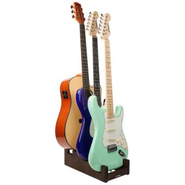 Imagem de Suporte de Guitarra STRICH em Madeira para 2 Guitarras Elétricas e 1 A