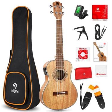 Imagem de Ukulele Vangoa Tenor Acústico Elétrico 26 Polegadas com Kit Inicial