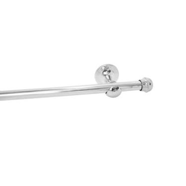 Imagem de Varão De Cortina 3 Metros Grosso 28mm Prateado Kit Completo - Armazem 