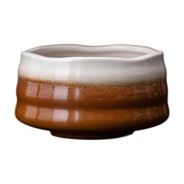 Imagem de FytStycale Ceramic Matcha Tea Bowl Matcha Tea, tornando o tradicional artesanal para amantes de chá, a água Ondula Branca