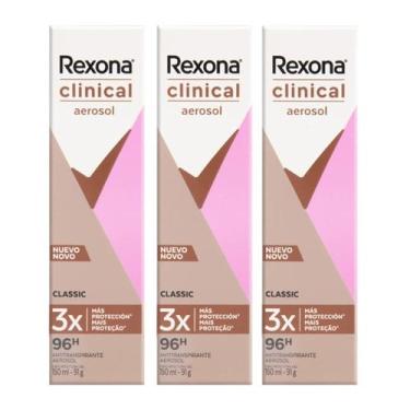 Imagem de Kit 3 Unidades Desodorante Aerosol Rexona Clinical Classic 150ml