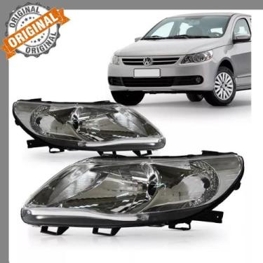 Imagem de Kit Farol Gol Saveiro Voyage G5 Foco Simples Máscara Cromada 2008 2009