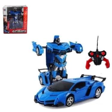 Imagem de Carrinho de Controle Remoto 2 Em 1 Robô Transformers Azul Á Pilha - To