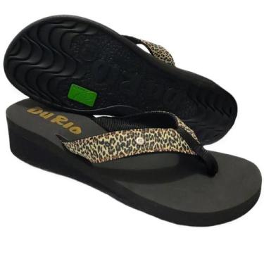 Imagem de Chinelo Tamanco Sandalia Ortopedica Feminina DuRio Fly conforto, Onça,