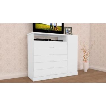 Imagem de Cômoda com Sapateira 5 Gavetas - Portugal-Branco- Made Marcs