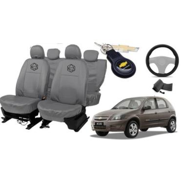 Imagem de Kit capa couro cinza + chaveiro e capa volante Celta - ferro tech br