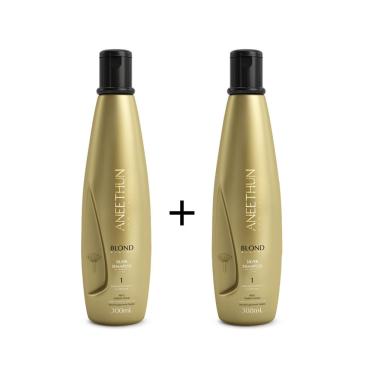 Imagem de Kit Aneethun Blond System 2 Shampoos Silver 300ml
