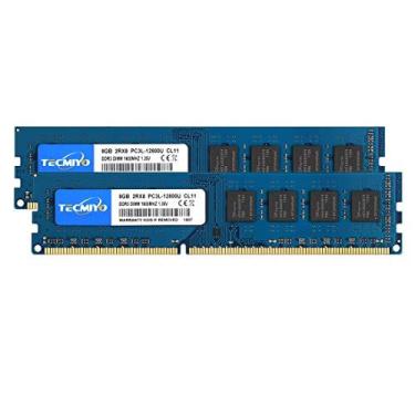 Imagem de Kit tecmiyo 16GB (2x8GB) DDR3/DDR3L 1600 MHz udimm, PC3-12800 dimm, PC3/PC3L-12800U Non ecc Unbuffered 1.35V/1.5V CL11 2RX8 Dual Rank 240 Pinos Deskto