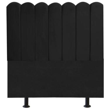 Imagem de Cabeceira Nuvem Cama Box Casal 140 Cm Alanis Suede Preto