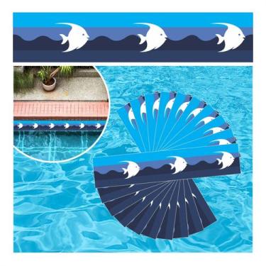 Imagem de Kit 24 Adesivos Faixa Borda Piscina Quadrado 100x20cm - Resitank