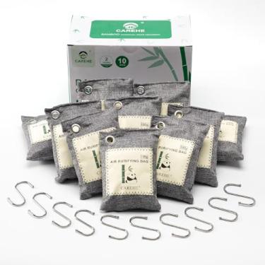 Imagem de Eliminador de odores de carvão ativado para odores fortes, sacos de carvão de bambu, absorvente de odor natural para casa, carro, armário e áreas de animais de estimação, aromatizador natural (pacote