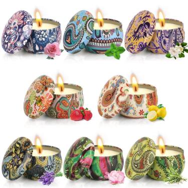 Imagem de Kit 2 Super Velas Aromaticas Perfumadas Na Lata Vintage Cera