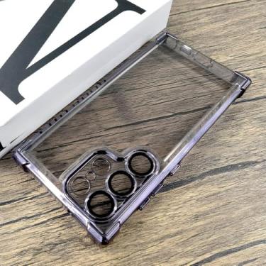 Imagem de Capa protetora transparente à prova de choque para Samsung Galaxy S24 S23 S22 Ultra Plus S 24 23 Capa protetora completa D, roxa, para Samsung S22 Plus