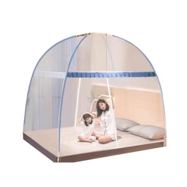 Imagem de Tenda de Mosquiteiro Dobrável de Poliéster Cortinas de Cama Tecido Cobertura de Cama Pop Up Mosquiteiro com Parte Inferior