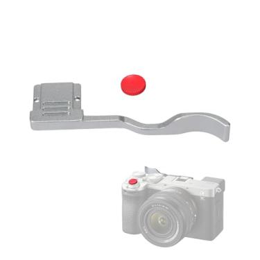 Imagem de A7CII A7CR Metal Thumb Up Grip para Sony A7C II A7C R A7C2 Câmera Digital Hot Shoe Punho de Mão com Acessórios de Botão do Obturador da Câmera (Prateado)