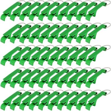 Imagem de ZHANGBY Pacote com 50 chaveiros abridor de garrafas de metal a granel, abridor portátil de cerveja e refrigerante (verde)