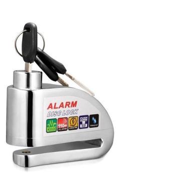 Imagem de Super Trava Disco Freio com alarme Roda Moto Motocicleta Com 2 Chave C