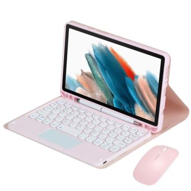 Imagem de AIDASHINE Capa com teclado para Samsung Galaxy Tab A9 de 8,7 polegadas - Trackpad multitoque, teclado sem fio removível, capa fólio para tablet, rosa
