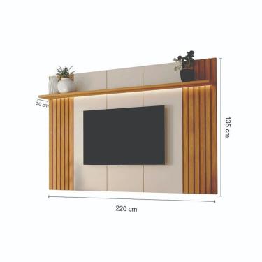 Imagem de Rack Nobre com Painel Supreme 220 com Led Carvalho Oro / Off White