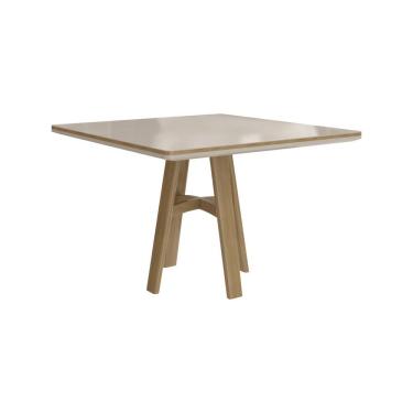 Imagem de Mesa Para Sala De Jantar ágata 120x120cm Tradição Móveis Naturalíssimo/off White
