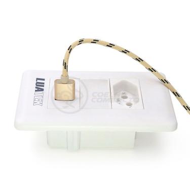 Imagem de Tomada De Parede 1 Entrada Fonte 2 Usb 5v 10a Bivolt