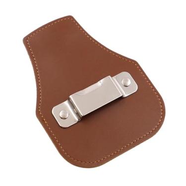 Imagem de WeiLaiKeQi Suporte para fita métrica, suporte para fita métrica, para cinto, acessórios, bolsa de ferramentas feita à mão, clipe de cinto para carpinteiros e, Marrom Escuro
