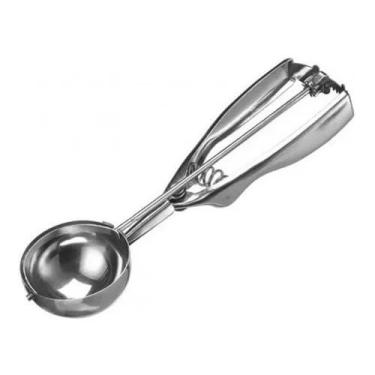 Imagem de Pegador De Sorvete Colher Concha C/Ejetor De Bola Inox 23cm