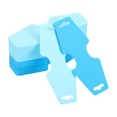 Imagem de PATIKIL 200 peças de cartões de exibição de colar e pulseira, porta-cartões em branco, embalagem de joias para pendurar colares, gargantilhas, brincos, acessórios de faixa de cabelo (azul claro/azul