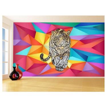 Imagem de Papel De Parede 3D Animais Pop Art Tigre Felino 3,5M Pxa134 - Você Dec