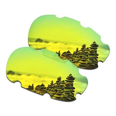 Imagem de SmartVLT Lentes de substituição masculinas para Oakley Split Jacket Ventilado OO9099 Óculos de sol - Mais opções, 24k Gold, One Size