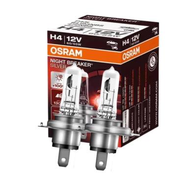 Imagem de Par Lâmpada Osram Night Breaker Silver H4 + 100% Luz 60/55w