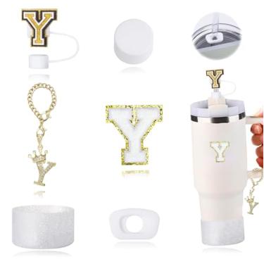 Imagem de Conjunto de acessórios para copos Stanley, incluindo 1 alça de alça de garrafa de água, 1 bota de copo Stanley de silicone, 1 capa de canudo de silicone, 2 pingentes Stanley para copo Stanley de 1,134