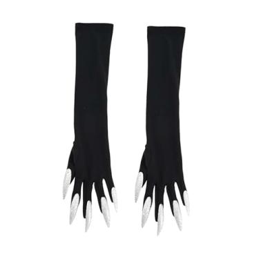 Imagem de APLVFFZH Fantasia de Halloween com luvas de pata, fantasia cosplay para apresentação no palco, Prego Prateado