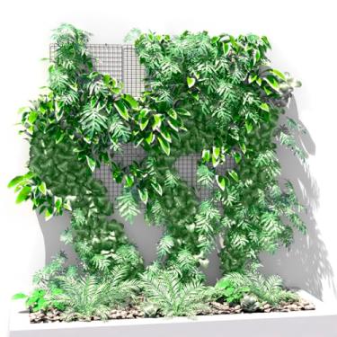 Imagem de Jardim Vertical com Telas em Aço Aramado 60x80cm para Horta Suspensa Expositor de Vasos Plantas Orquídeas Parede Verde (9)