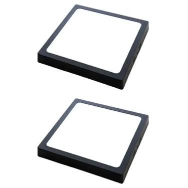 Imagem de Kit 2x Painel Plafon Sobrepor Alumínio Preto Quadrado LED 12W 15x15 3000K Bivolt