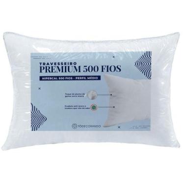 Imagem de Travesseiro Premium Percal 500 Fios Pluma De Ganso 70cm X 50cm - 1 Uni