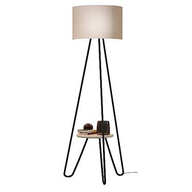 Imagem de Luminaria de chão Abajur Real Estilo Industrial Para Salão Sala Quarto Escritorio Cupula Bege C/Mesinha