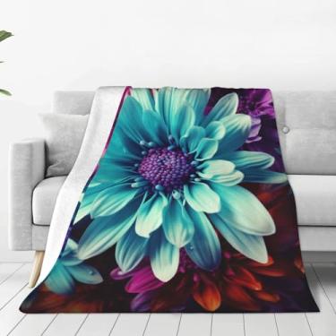 Imagem de Cobertor de microlã ultramacio cobertor de flores coloridas cobertor felpudo de flanela leve para sofá cobertor de pelúcia quente cobertores macios e aconchegantes para sofá-cama sala de estar todas