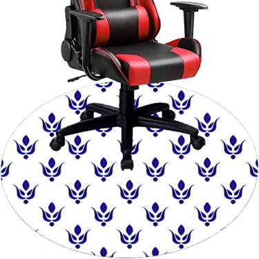 Imagem de Tapete de cadeira de escritório com flores, textura de flor, tapete de cadeira de mesa para piso de madeira de escritório em casa, protetor de piso de pilha baixa, redondo 119 cm