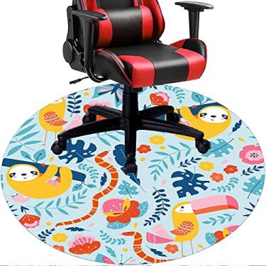 Imagem de Tapete de cadeira de escritório com flores, textura de flor, tapete de cadeira de mesa para piso de madeira de escritório doméstico, protetor de piso de pilha baixa multiuso, redondo, 99 cm