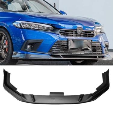 Imagem de Spoiler de para-choque dianteiro compatível com Civic 11ª geração 2021-2024 Kit de carroceria difusor de proteção frontal acessórios para carro (preto fosco)