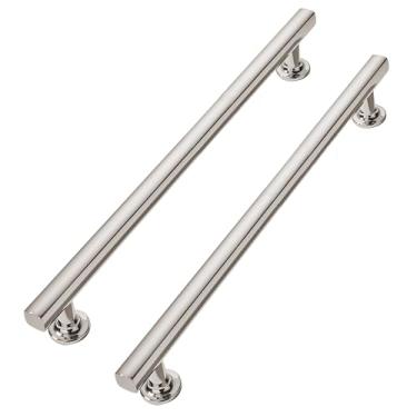 Imagem de CABDM 8 polegadas (203 mm) Pacote com 10 alças de liga de zinco polido, puxador de armário de gaveta simples moderno, alça de guarda-roupa, penteadeira, puxador de ferragens de móveis