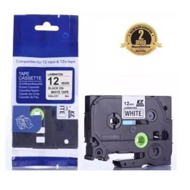 Imagem de Fita Compatível Brother Tz Tze 231 Branca Letra Preta 12mm - Genérica 