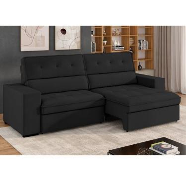 Imagem de Sofá 4 Lugares Retrátil E Reclinável 250 Cm Grécia Preto