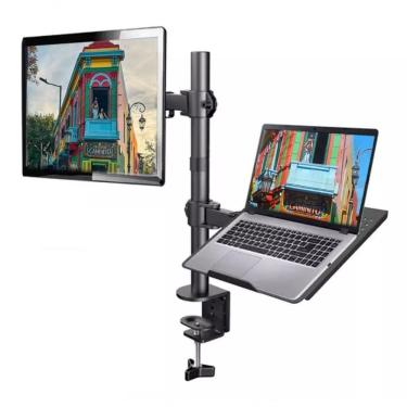 Imagem de Suporte Duplo Articulado De Mesa Para Monitor E Notebook Bmg-33