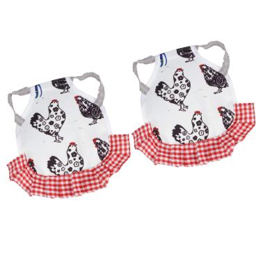 Imagem de Phefop Protetor de Asa para Galinhas 2pcs Frango Seldle Hen Hen, Impedindo Danos Ao Galo, Tampa Traseira de Pano Macio, Suprimentos Elásticos de Aves (8.7x6.7in, Vermelho e branco) (Tipo A.)