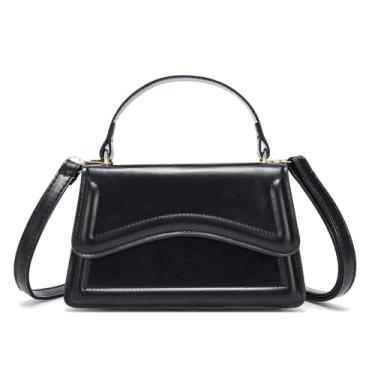 Imagem de XTAPAN pequenas bolsas modernas mini bolsas femininas transversais pequenas bolsa quadrada bolsa alça superior bolsa tiracolo bolsa de ombro, 8122#preta, Mini bolsas