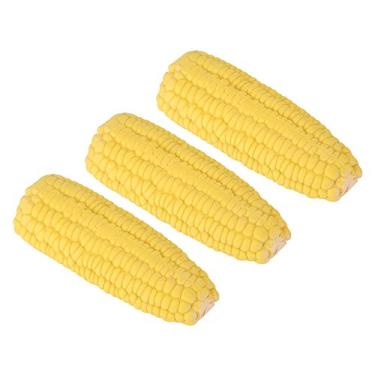 Imagem de Zerodis Dentes de Cachorro Limpam Os Brinquedos Interativos de Milho de Látex Amarelo para Mastigar e Morder, 3 Peças para Cães